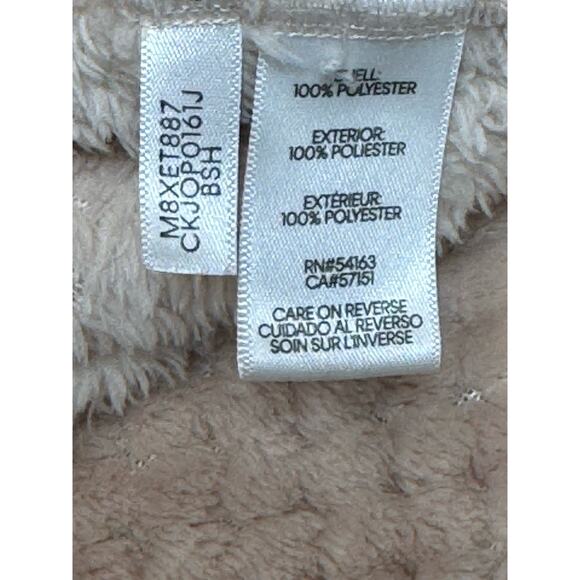 Calvin Klein Pink Plush Gold Zippers Jacket Women’s Size X-Small - Picture 7 of 8